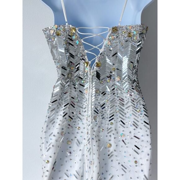 Dave & Johnny Sequin Lace-Up Backless Bodycon Dress | Size 7/8 - Picture 11 of 15